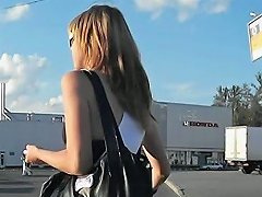 Fuckable blonde girls smoking upskirt voyeur video